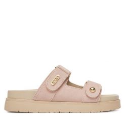 Klapki Liu Jo. Czerwone klapki damskie Liu Jo, bez wzorów, bez obcasa, bez zapięcia. Za 389.99 zł.