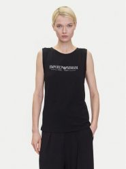 Emporio Armani Underwear Bluzka EW000410 AF10881 UC001 Czarny Regular Fit. Czarne bluzki damskie Emporio Armani Underwear, xs, bez wzorów, z bawełny, bez kołnierzyka, bez ramiączek. Za 139.99 zł.