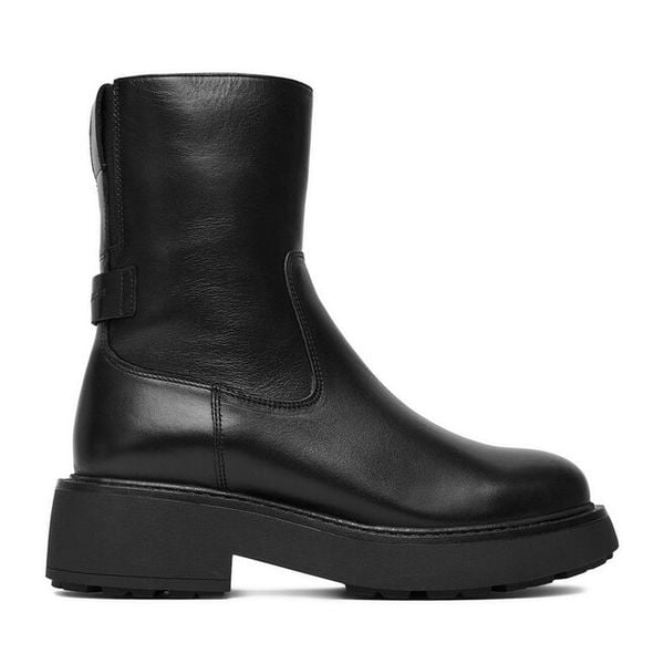 Botki GINO ROSSI. Czarne botki damskie Gino Rossi, bez obcasa, na płaskiej podeszwie, bez zapięcia. Za 289.99 zł.