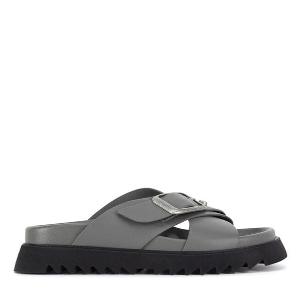 Klapki G-Star Raw. Szare klapki damskie G-Star Raw, bez wzorów, bez obcasa, bez zapięcia. Za 399.99 zł.