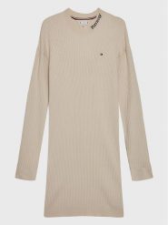 Tommy Hilfiger Sukienka dzianinowa KG0KG07157 D Écru Regular Fit. Sukienki dziewczęce Tommy Hilfiger, bez wzorów, z dzianiny, bez ramiączek, proste. Za 389.99 zł.