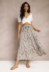 Miętowa Wiskozowa Spódnica Maxi z Gumką w Talii z Materiałowym Paskiem Annalicia. Zielone spódnice damskie Renee, na lato, l, bez wzorów, z materiału, maxi. Za 49.99 zł.