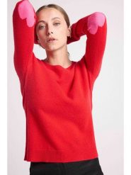 Maison Héritage Cashmere Kaszmirowy sweter w kolorze czerwonym rozmiar: M. Czerwone swetry klasyczne damskie Maison Héritage Cashmere, m, z kaszmiru, bez kołnierzyka. Za 613.51 zł.