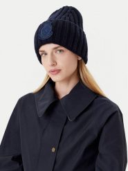 Tommy Hilfiger Czapka Th Crest Fluffy AW0AW18210 Granatowy. Niebieskie czapki damskie Tommy Hilfiger, na zimę, bez wzorów, z materiału. Za 349.99 zł.