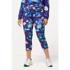 Damskie Funkcjonalne legginsy 3/4 kieszeń na zamek wysoki stan. Niebieskie legginsy damskie Ulla Popken, plus size, bez wzorów, z materiału. Za 244.99 zł.