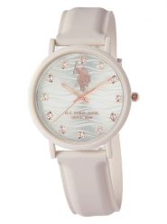 U.S. Polo Assn. Zegarek kwarcowy w kolorze kremowym rozmiar: onesize. Brązowe, analogowe zegarki damskie U.S. Polo Assn., plastikowe. Za 158.95 zł.