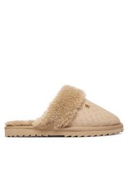 Tommy Hilfiger Kapcie Th Premium Shearling Shoes FW0FW09947 Beżowy. Brązowe kapcie damskie Tommy Hilfiger, ze skóry. Za 409.99 zł.
