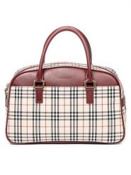 Burberry Torebka w kolorze beżowo-czerwonym - 33 x 22 x 14 cm rozmiar: onesize. Brązowe torebki klasyczne damskie Burberry, z materiału, bez dodatków. Za 2,435.99 zł.