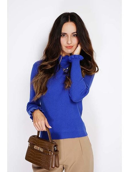 C& Jo Sweter w kolorze niebieskim rozmiar: 40. Niebieskie swetry klasyczne damskie C& Jo, bez kołnierzyka. Za 131.74 zł.