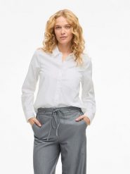 Vila Koszula "Vidarma" - Regular fit - w kolorze białym rozmiar: 34. Białe koszule damskie Vila, s, bez wzorów, z materiału, bez kołnierzyka, bez ramiączek. Za 66.16 zł.