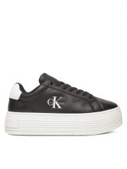 Calvin Klein Jeans Sneakersy Bold Flatf Low Lace Lth YW0YW01878 Czarny. Czarne obuwie sportowe damskie Calvin Klein Jeans, z jeansu, bez zapięcia. Za 399.99 zł.