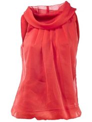 Heine Bluzka w kolorze czerwonym rozmiar: 42. Czerwone bluzki damskie Heine, bez wzorów, bez kołnierzyka, bez ramiączek. Za 82.44 zł.