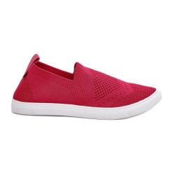 Damskie Tenisówki Slip-on Big Star FF274A605 Fuksja różowe. Czerwone trampki damskie bez wzorów, z materiału, bez zapięcia. Za 167.06 zł.