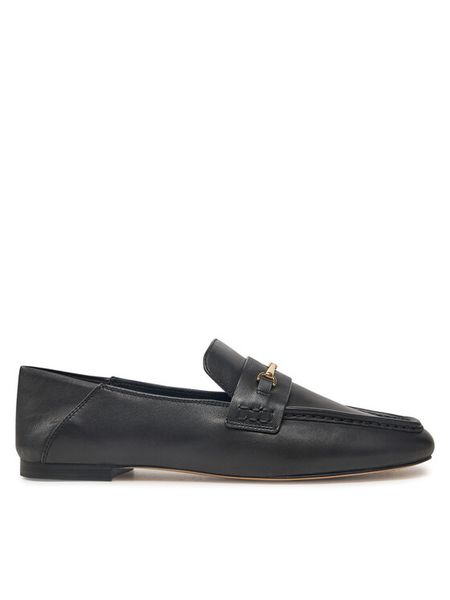 Michael Kors Mokasyny Lena Loafer 40R5LEFP1L Czarny. Czarne mokasyny damskie Michael Kors, ze lnu, bez obcasa. Za 419.99 zł.