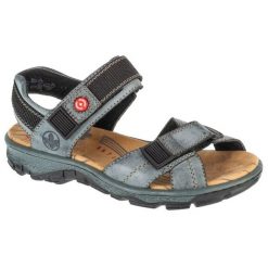 Sandały Rieker Sandals 68851-14 niebieskie. Niebieskie sandały damskie bez wzorów, z gumy, z otwartym noskiem, bez obcasa, bez zapięcia. Za 374.33 zł.