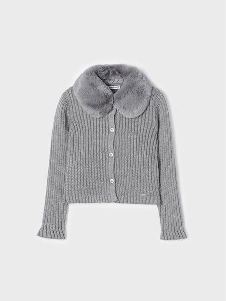 Mayoral Kardigan 4.309 Szary Regular Fit. Szare swetry dziewczęce Mayoral, bez wzorów, z syntetyku, bez kołnierzyka, bez ramiączek. Za 159.99 zł.