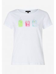 More & More Koszulka w kolorze białym rozmiar: 36. Białe bluzki damskie More & More, bez wzorów, z bawełny, bez kołnierzyka, bez ramiączek. Za 39.99 zł.