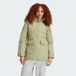 Parka Paveric Fur. Czarne parki damskie Adidas, l, bez kaptura. W wyprzedaży za 449.40 zł.