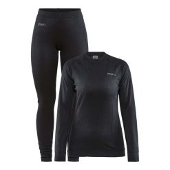 Zestaw dla kobiet Craft Core Dry Baselayer Set. Czarne komplety bielizny Craft, bez wzorów. W wyprzedaży za 229.10 zł.