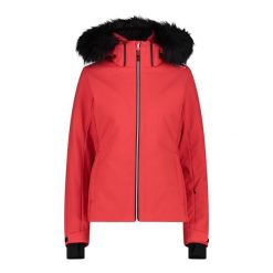 Kurtka damska narciarska CMP 34W4546F. Czerwone kurtki sportowe damskie CMP, na zimę, l, bez wzorów, z softshellu, z kapturem. W wyprzedaży za 860.00 zł.