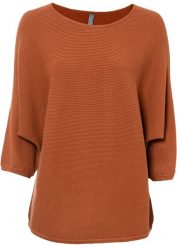 Sweter oversize w prążek, z materiału z domieszką wiskozy. Czarne swetry klasyczne damskie bonprix, z wiskozy, bez kołnierzyka. Za 99.99 zł.