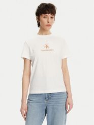 Calvin Klein Jeans T-Shirt Shadow Graphic J20J225545 Biały Regular Fit. Białe t-shirty damskie Calvin Klein Jeans, s, bez wzorów, z bawełny, bez kołnierzyka. Za 89.99 zł.