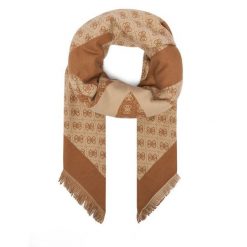 Chusta Guess. Brązowe chusty damskie Guess, z aplikacjami. Za 194.99 zł.