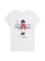 Polo Ralph Lauren T-Shirt 312A96120001 Biały Regular Fit. Białe koszulki i t-shirty dziewczęce Polo Ralph Lauren, bez wzorów, z bawełny, bez kołnierzyka, bez ramiączek. Za 249.99 zł.