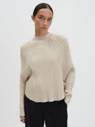 Someday Sweter w kolorze beżowym rozmiar: M. Brązowe swetry klasyczne damskie someday., m, prążkowane, bez kołnierzyka. Za 165.99 zł.