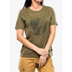 Koszulka rowerowa damska Fjallraven/Specialized Wool T-Shirt. Zielone koszulki damskie Fjällräven, bez wzorów, bez kołnierzyka, bez ramiączek. Za 251.99 zł.