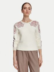 Liu Jo Sport Sweter TF6094 MS49I Kremowy Regular Fit. Białe swetry klasyczne damskie Liu Jo Sport, xl, z wiskozy, bez kołnierzyka. Za 729.99 zł.