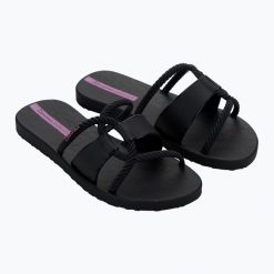 Klapki damskie Ipanema Diversa Slide. Czarne klapki damskie Ipanema, bez wzorów, bez obcasa, bez zapięcia. Za 53.99 zł.