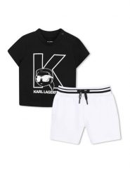Karl Lagerfeld Kids Komplet t-shirt i spodenki Z31074 Czarny Regular Fit. Czarne t-shirty i koszulki chłopięce Karl Lagerfeld Kids, bez wzorów, z bawełny, bez kołnierzyka, bez ramiączek. Za 375.99 zł.