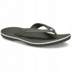 Japonki Dla Dorosłych Crocs Crocband Flip. Białe klapki damskie Crocs, bez wzorów, z materiału, bez obcasa, bez zapięcia. Za 169.99 zł.