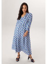 Aniston Sukienka w kolorze niebiesko-białym rozmiar: 48. Niebieskie sukienki damskie Aniston, bez wzorów, z wiskozy, bez ramiączek. Za 217.99 zł.