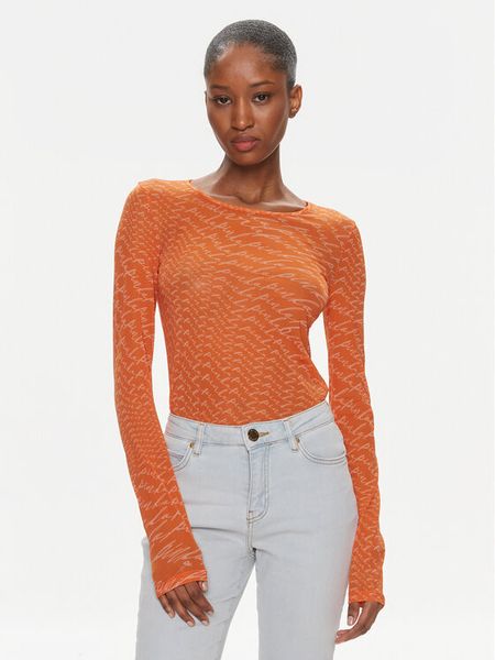 Pinko Bluzka Berlino 100639 A1A0 Pomarańczowy Regular Fit. Brązowe bluzki damskie Pinko, l, bez wzorów, z syntetyku, bez kołnierzyka, bez ramiączek. Za 369.99 zł.