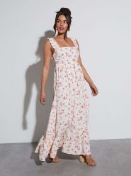 LA Angels Sukienka w kolorze kremowo-jasnoróżowym rozmiar: XL. Brązowe sukienki damskie LA Angels, bez wzorów, bez ramiączek. Za 140.20 zł.