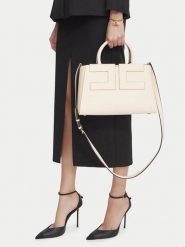 Elisabetta Franchi Torebka BS-06A-66E2-V440 Kremowy. Białe kuferki damskie Elisabetta Franchi, bez wzorów, ze skóry, bez dodatków. Za 1,879.00 zł.