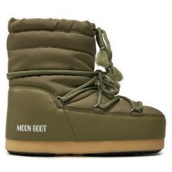 Śniegowce Moon Boot. Brązowe śniegowce damskie Moon Boot, z nylonu. Za 679.99 zł.