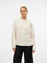 Vero Moda Sweter w kolorze kremowym rozmiar: XXL. Brązowe swetry klasyczne damskie Vero Moda, xxl, z wełny, bez kołnierzyka. Za 83.03 zł.