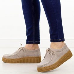 Beżowe skórzane półbuty damskie Filippo Dp7500/26. Brązowe półbuty damskie Filippo, na jesień, bez wzorów, z jeansu, z okrągłym noskiem, bez obcasa, na płaskiej podeszwie, bez zapięcia. Za 239.00 zł.