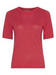 MOSS COPENHAGEN Bluzka w kolorze czerwonym rozmiar: L/XL. Czerwone bluzki damskie Moss Copenhagen, l, bez wzorów, bez kołnierzyka, bez ramiączek. Za 105.38 zł.