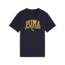 Młodzieżowa koszulka PUMA Class z grafiką PUMA New Navy Blue. Niebieskia bluzki damskie Puma, m, bez wzorów, z gumy, młodzieżowe, bez kołnierzyka, bez ramiączek. Za 157.50 zł.