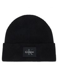 Calvin Klein Czapka Monologo LV04D8096G Czarny. Czarne czapki damskie Calvin Klein, na zimę, bez wzorów, z wiskozy. Za 169.99 zł.