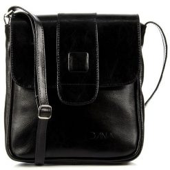 Torebka skórzana damska listonoszka DAN-A T123A czarna. Czarne shopper bag DAN-A, bez wzorów, ze skóry, bez dodatków. Za 239.99 zł.