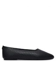 Calvin Klein Baleriny Oblique Ballerina Cut Lth HW0HW03033 Czarny. Czarne balerinki damskie Calvin Klein, bez wzorów, ze skóry. Za 449.99 zł.