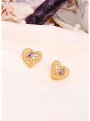 L'Atelier de Gaia Pozłacane kolczyki-wkrętki z cyrkoniami rozmiar: onesize. Różowe kolczyki damskie L'Atelier de Gaia, z cyrkonią, pozłacane. Za 100.52 zł.