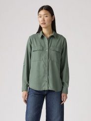 Levi's Koszula w kolorze zielonym rozmiar: XL. Zielone koszule damskie Levi's, s, bez wzorów, bez kołnierzyka, bez ramiączek. Za 122.67 zł.