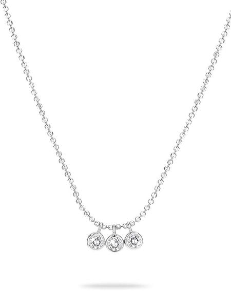 Tamaris Srebrny naszyjnik z elementami ozdobnymi - dł. 45 cm rozmiar: onesize. Szare naszyjniki damskie Tamaris, z cyrkonią, srebrne. Za 130.99 zł.