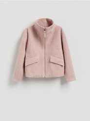 Kurtka z wełną - pastelowy róż. Czerwone kurtki damskie Reserved, l, bez wzorów, z tkaniny, bez kaptura. Za 359.99 zł.